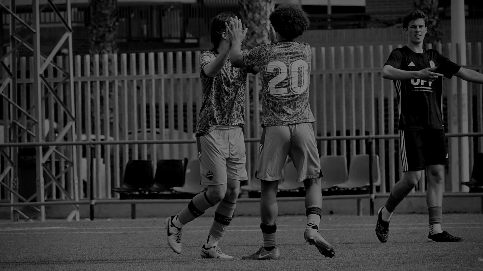 Daci celebrating a goal with a teammate